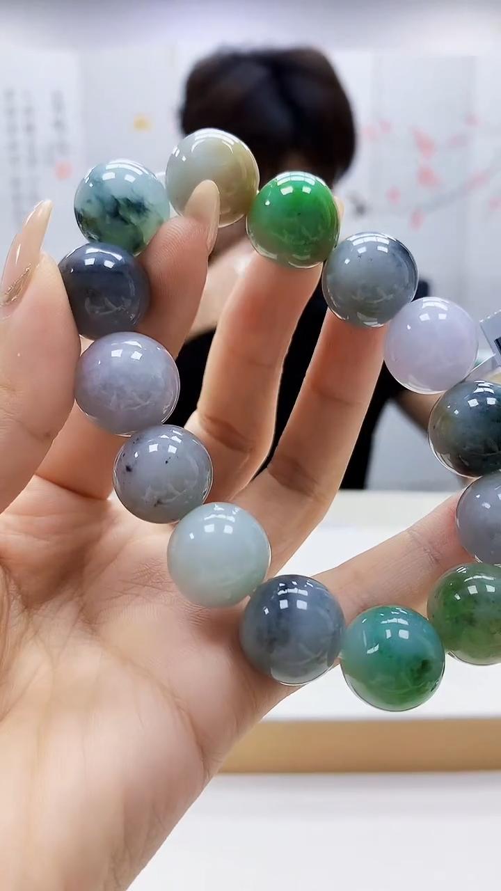 未镶嵌定制翡翠5145ty-毛货手串43