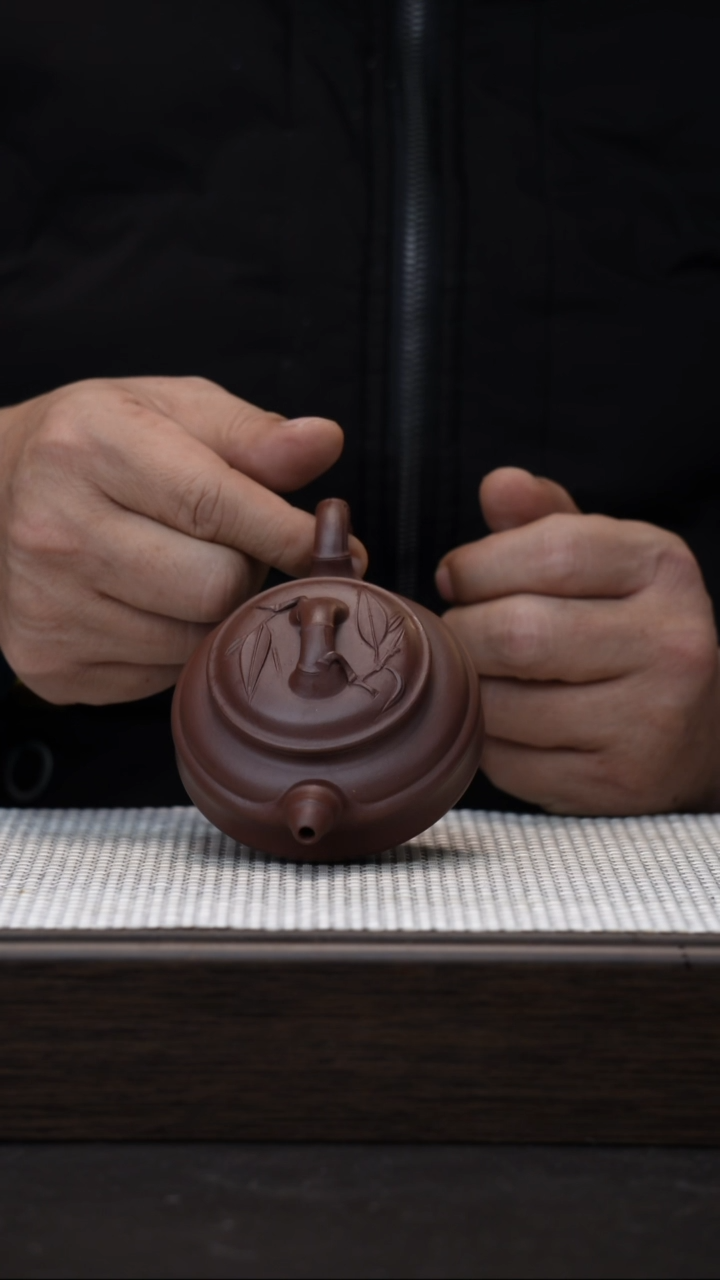 【闪购商品】紫砂茶壶双线竹鼓 底槽清