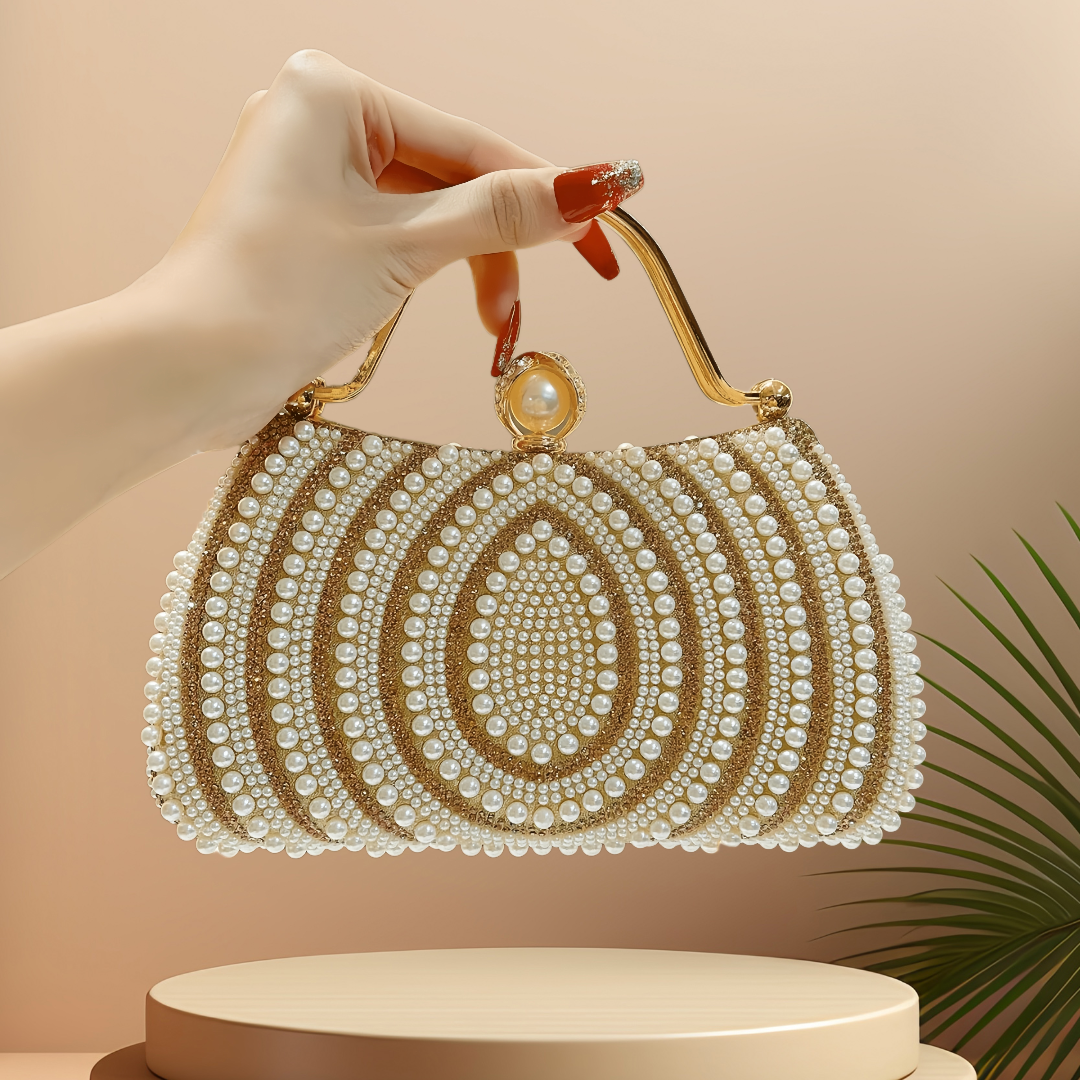 新款欧美女士珍珠晚宴包宴会礼服镶钻手提包手拿包钱包单肩斜挎包