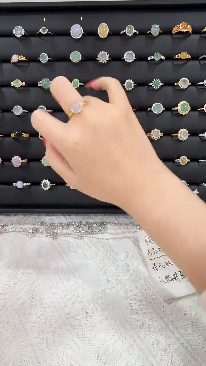 银S925镶嵌戒指翡翠011