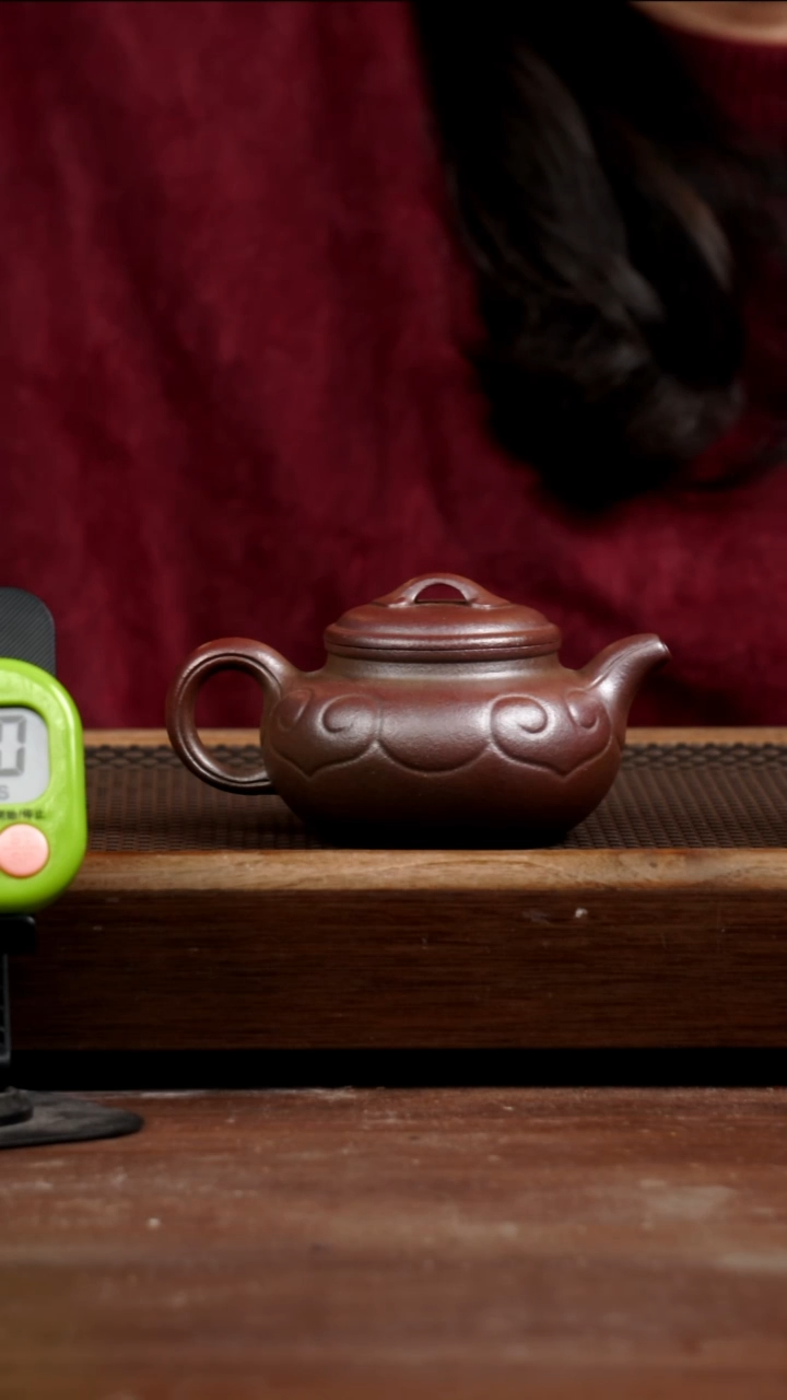 茶壶紫砂火**?桃花泥柴烧仿古如意230CC