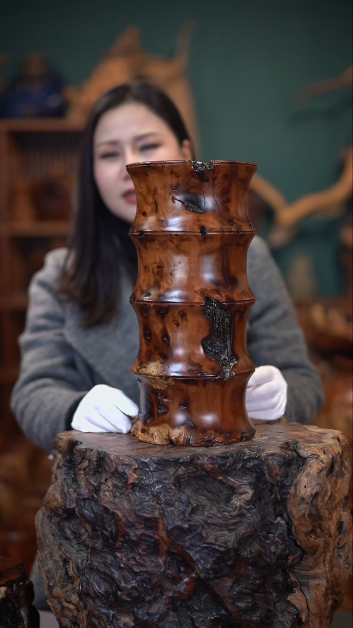 【闪购商品】枣木雷击枣木竹节瓶