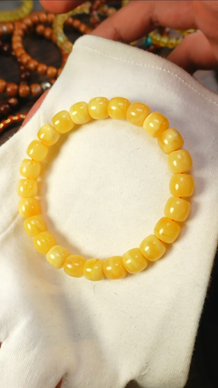 【闪购商品】蜜蜡手链未镶嵌2400/9mm蓝标手串