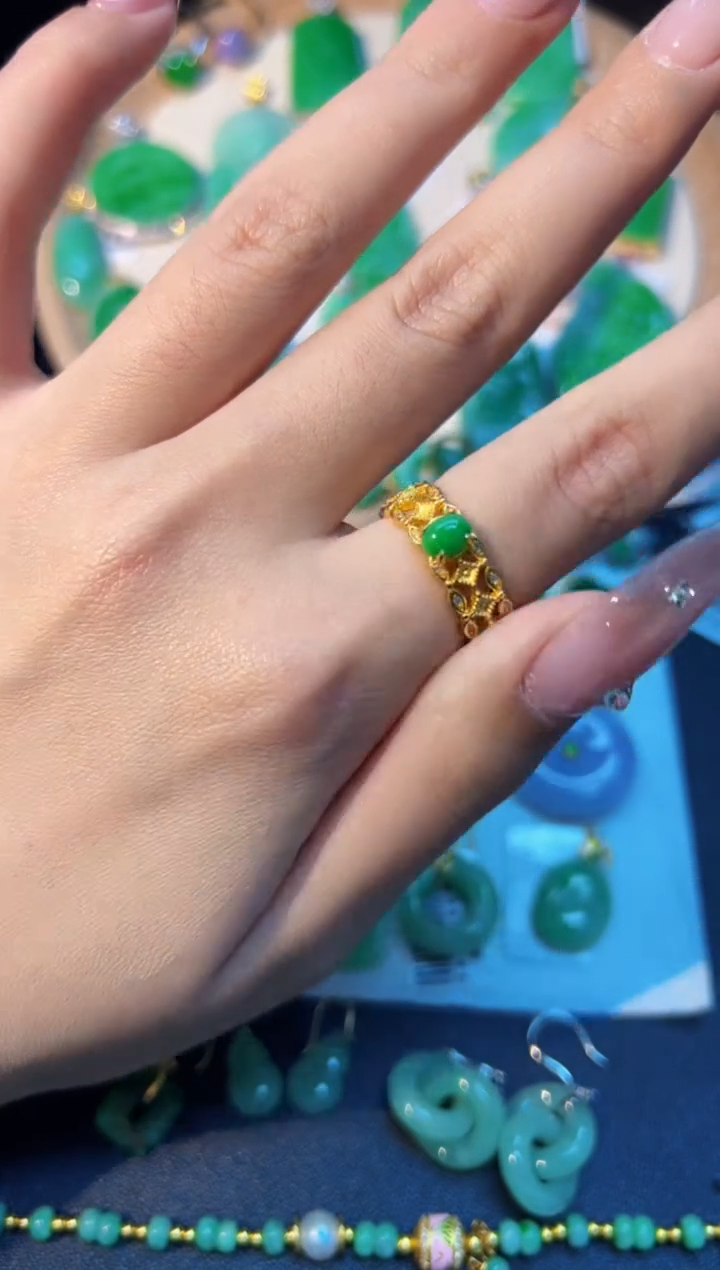 【闪购商品】翡翠戒指银S925镶嵌Y缅料A货/多样性发货/一件