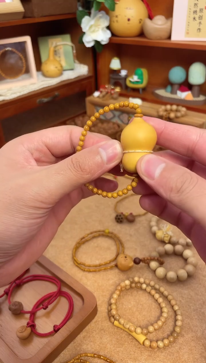 桃核圆珠一物一拍加真葫芦手串