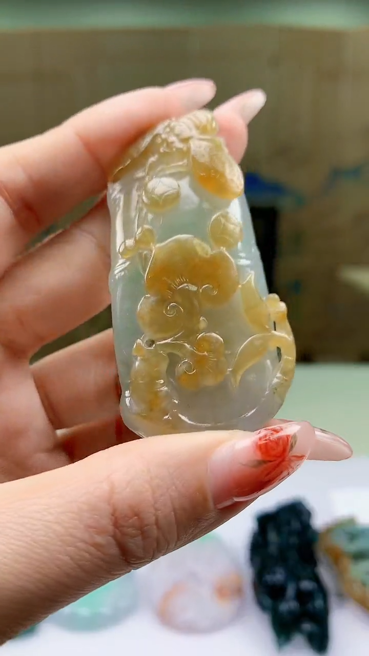 【闪购商品】定制翡翠未镶嵌4688ty-毛货挂件68