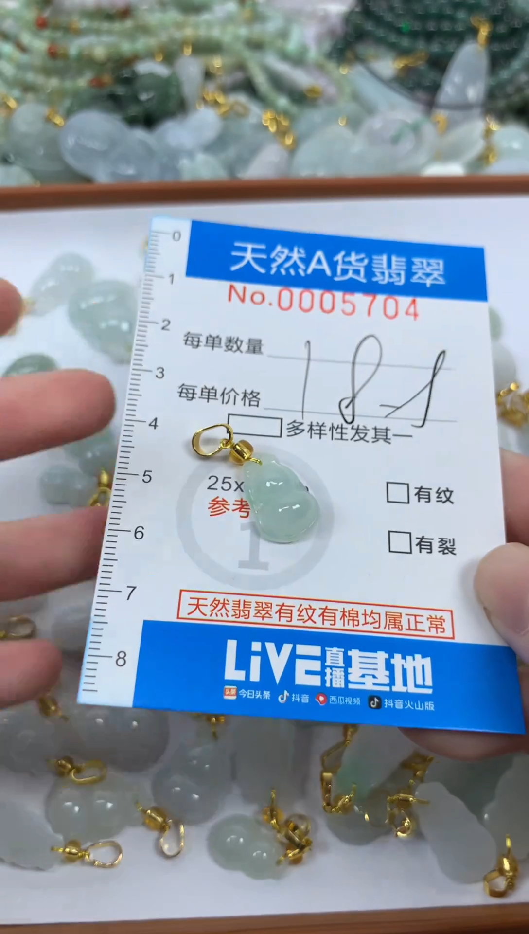 颈饰未镶嵌翡翠净货挂件-5704