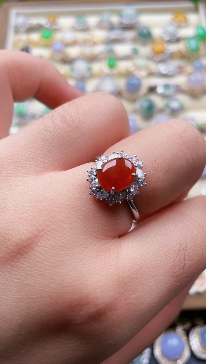 银S925镶嵌戒指翡翠173