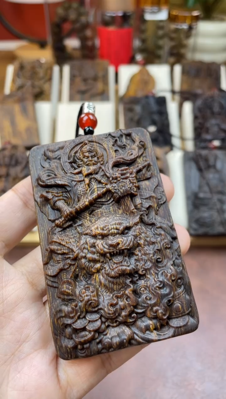 木木雕款芽庄 霸气赵公明  8cm 送养香瓶