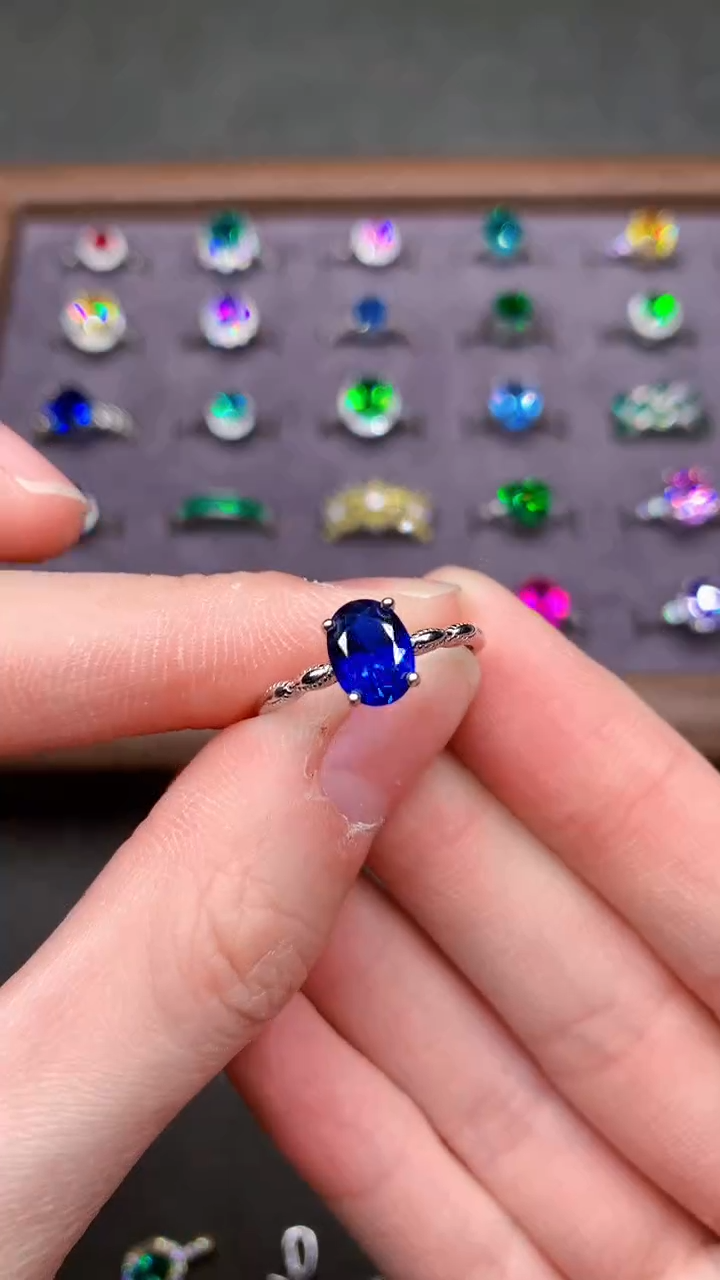 【闪购商品】蓝宝石戒指银S925镶嵌·····