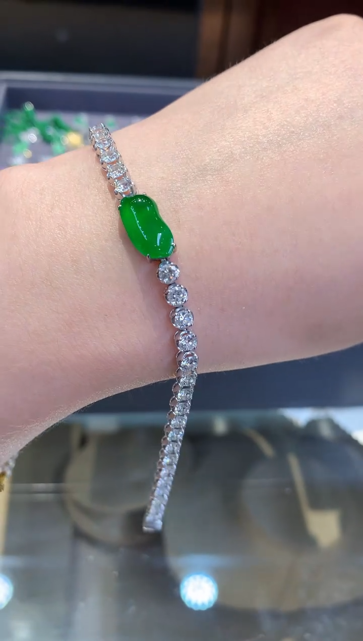 18K金镶嵌手链翡翠A217|148000