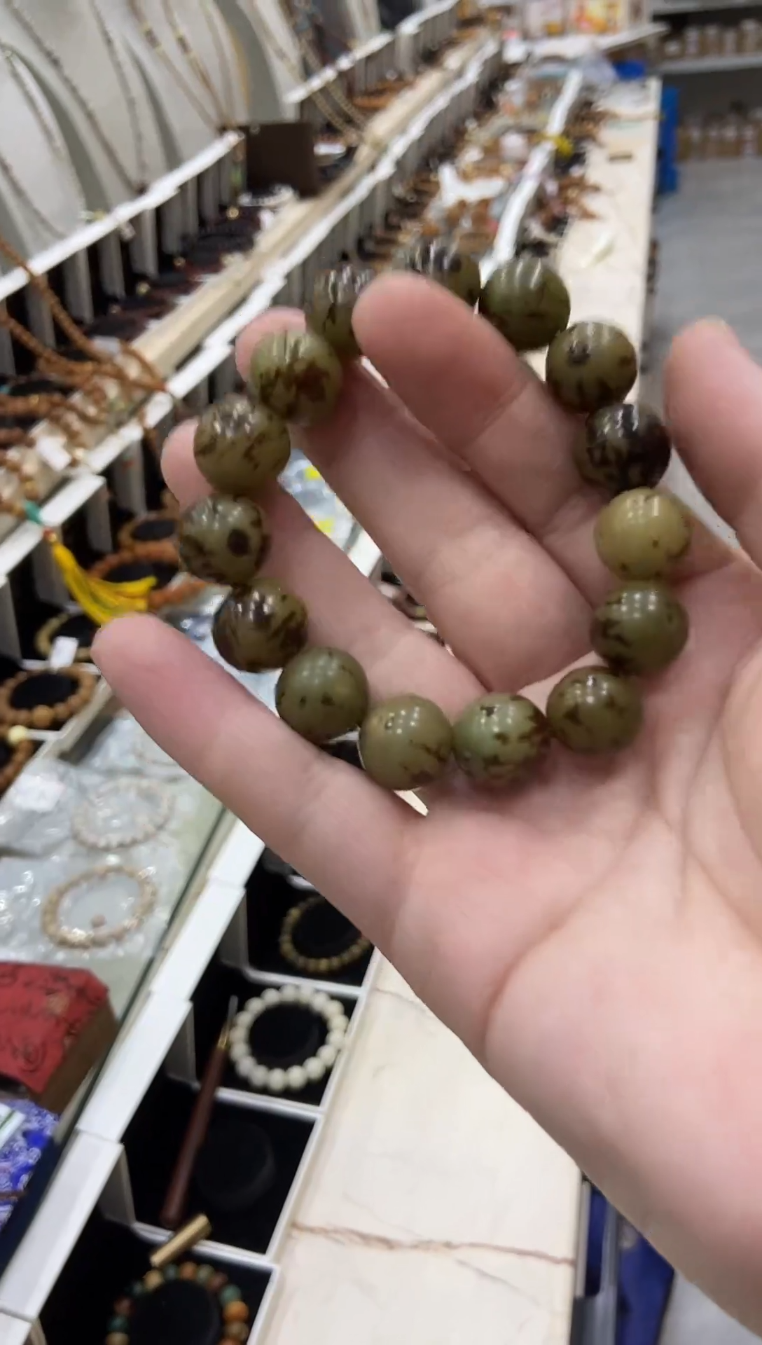 菩提手串/手链1.2白玉菩提 花皮款手串卡12 a030