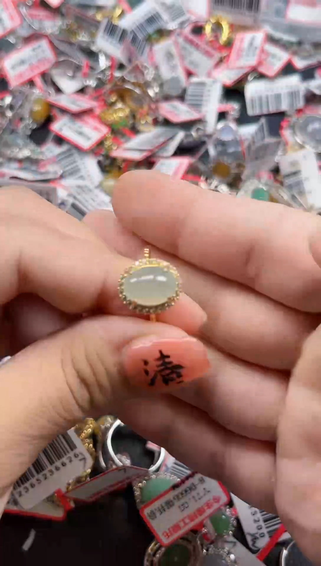 银S925镶嵌戒指翡翠天然A货缅甸翡翠