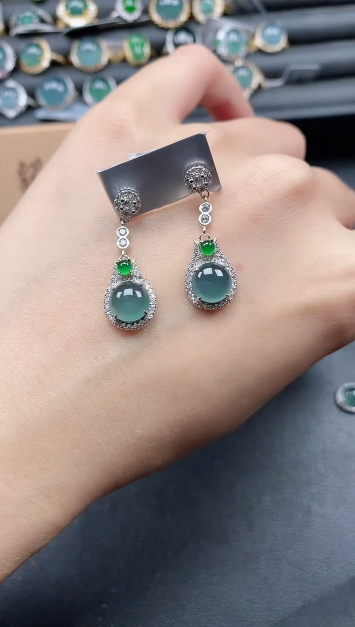 翡翠戒指银S925镶嵌5151-6