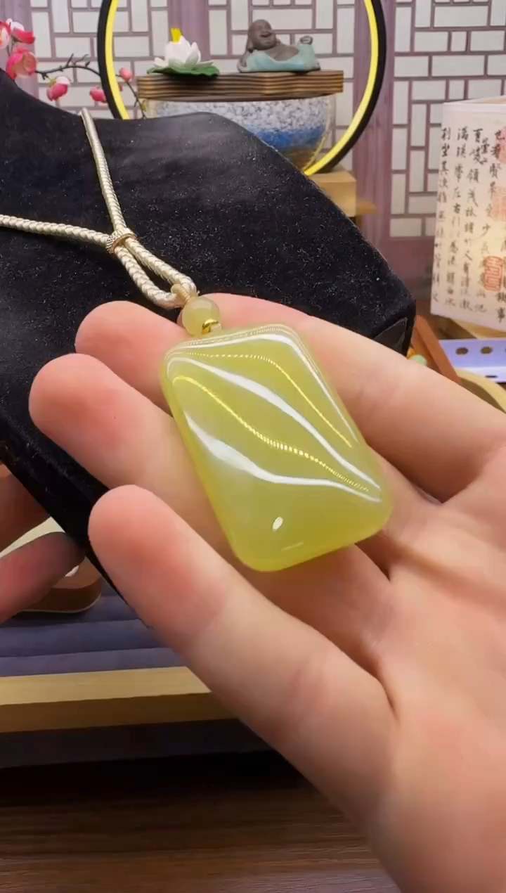 和田玉14K金镶嵌颈饰X83