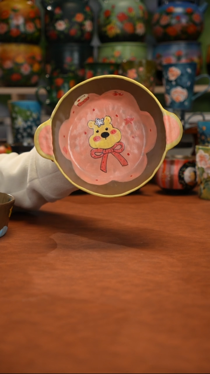 紫砂油画手绘釉下彩