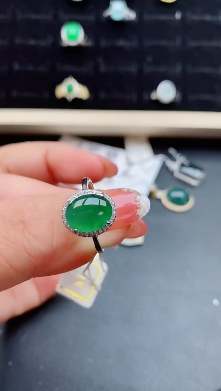 【闪购商品】翡翠戒指银S925镶嵌5080550