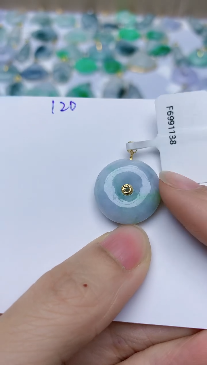 【闪购商品】翡翠颈饰18K金镶嵌天然翡翠A货    120