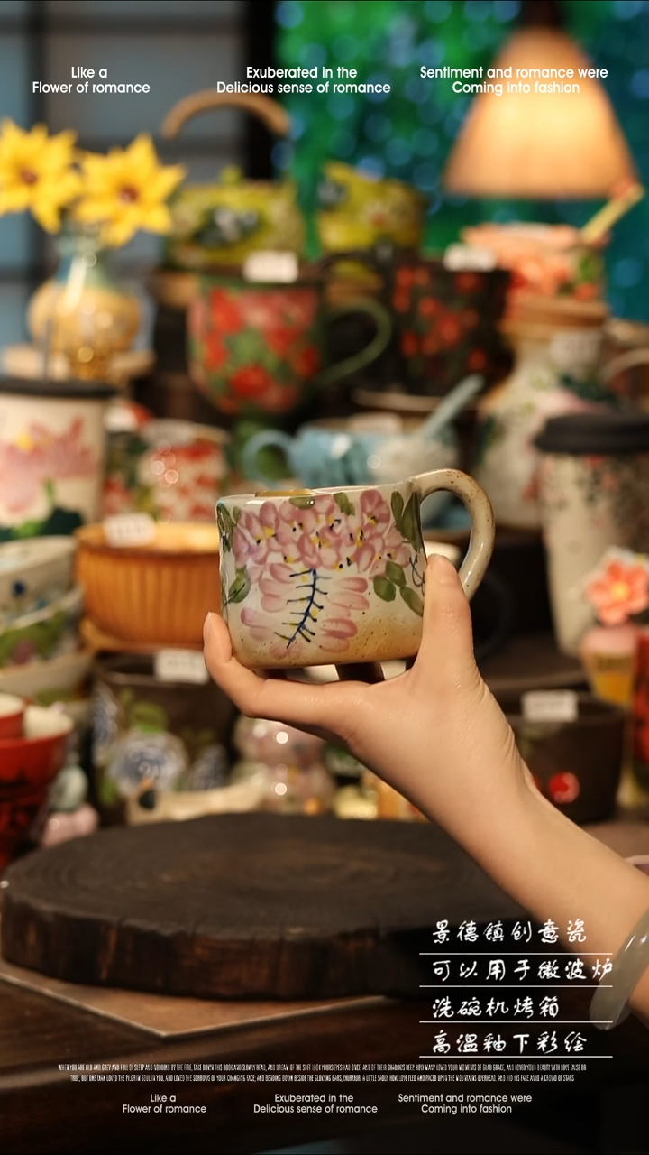 陶瓷景德镇高温釉下彩手工手绘款式@A0717@