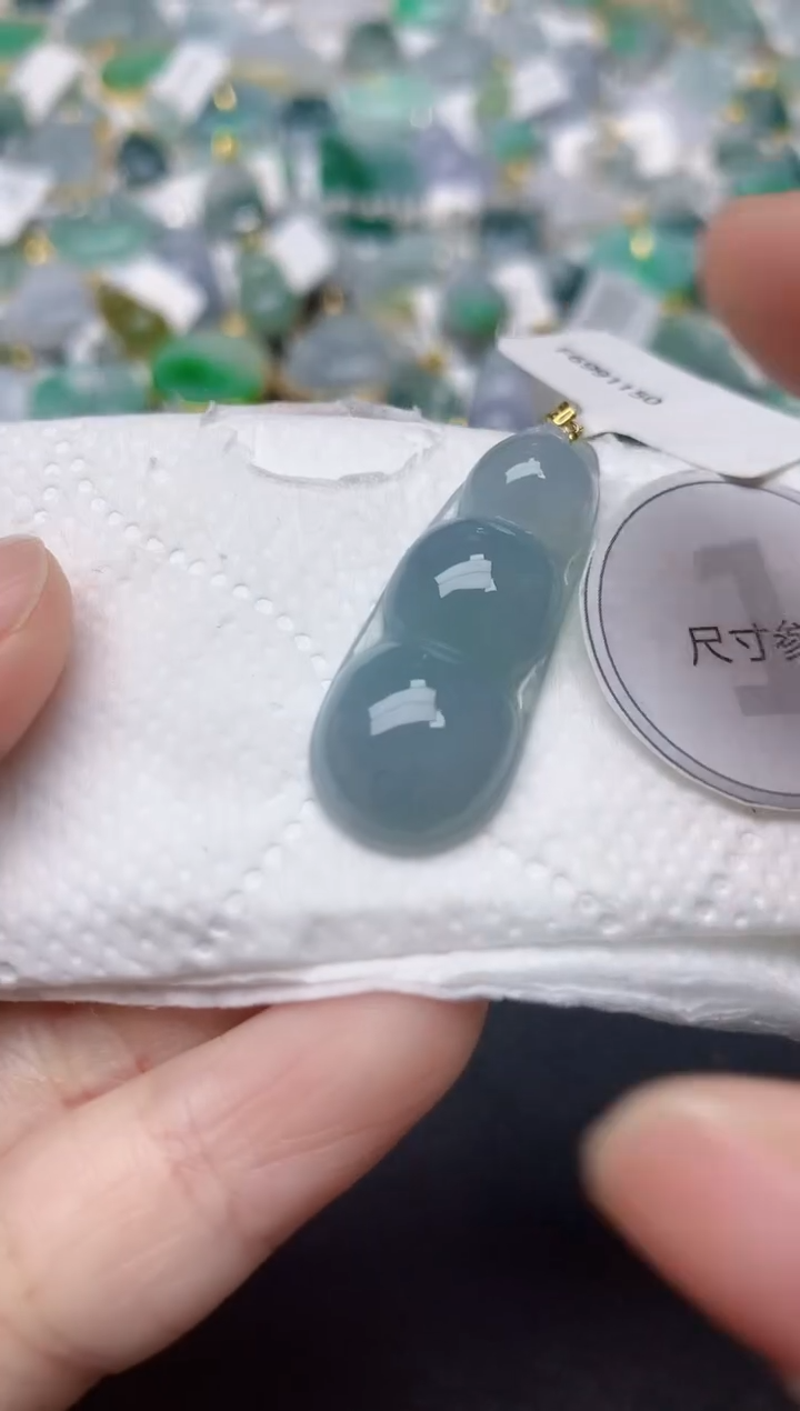 颈饰18K金镶嵌翡翠天然缅甸A货翡翠