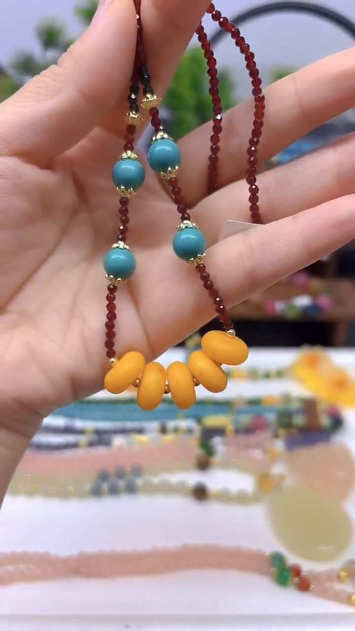 未镶嵌颈饰蜜蜡DIY款X581