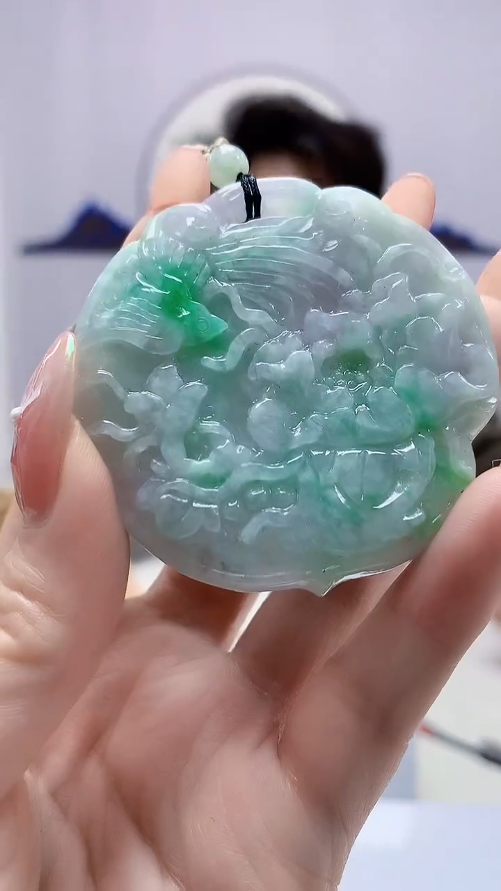 【闪购商品】定制翡翠未镶嵌1502DD-毛货挂件16