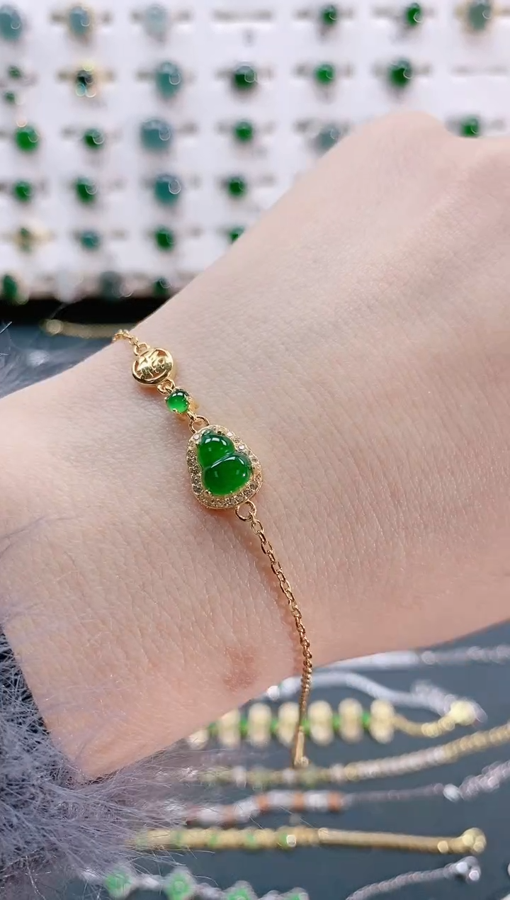 【闪购商品】翡翠手链银S925镶嵌天然翡翠