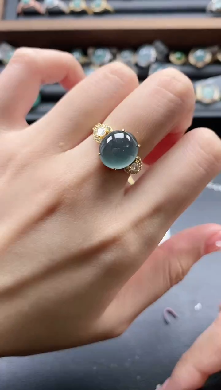 【闪购商品】翡翠戒指银S925镶嵌51151