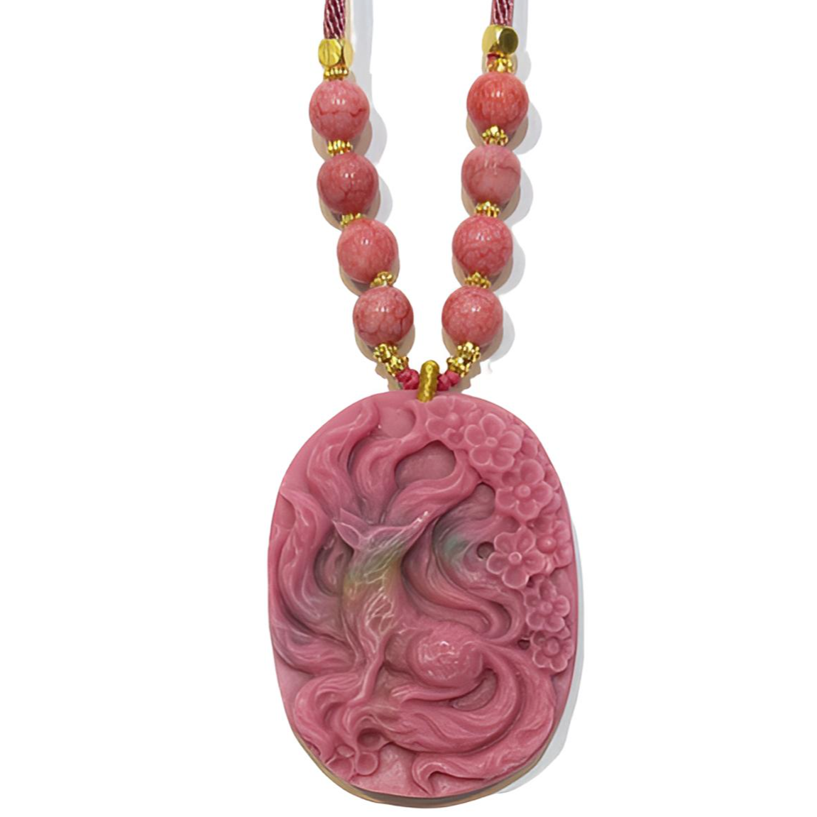 -高定珠宝九尾狐坠盐源XD245赠高端绳