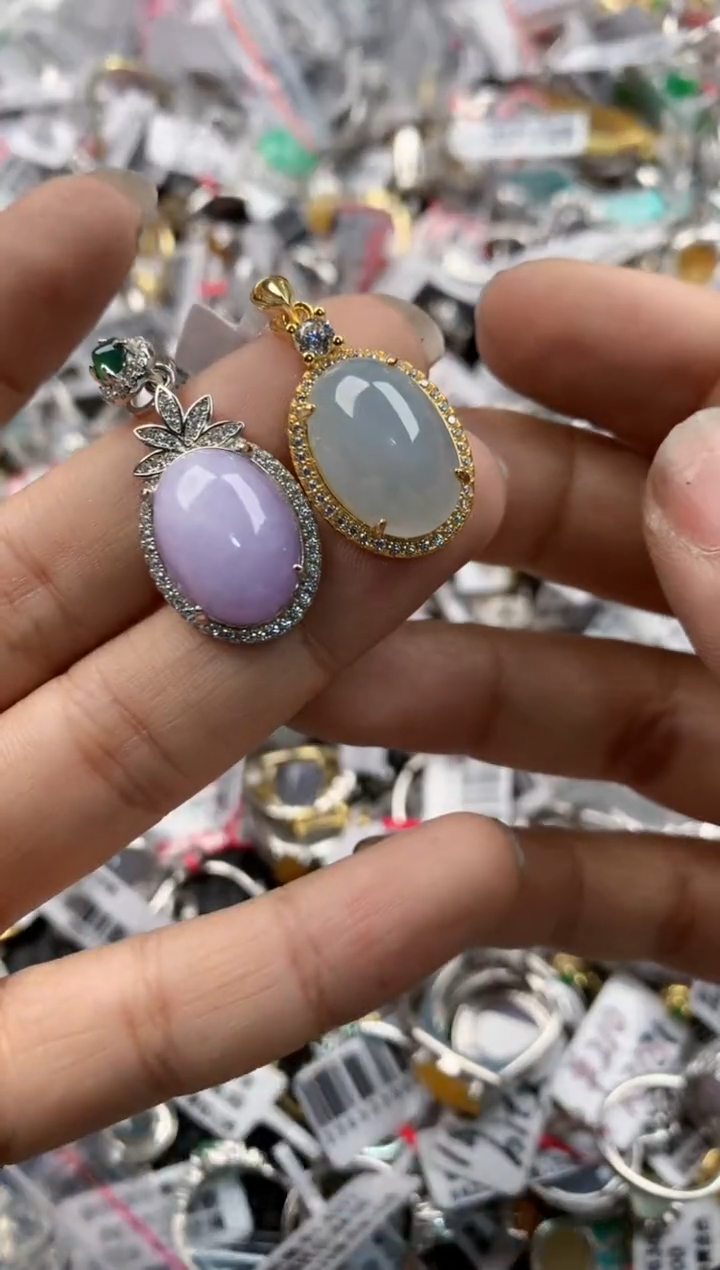 银S925镶嵌戒指翡翠171717----5