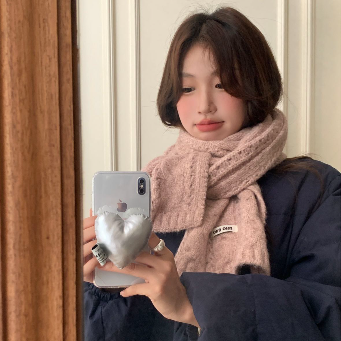 韩国糖果色羊毛麻花针织围巾百搭保暖围脖秋冬防寒软糯