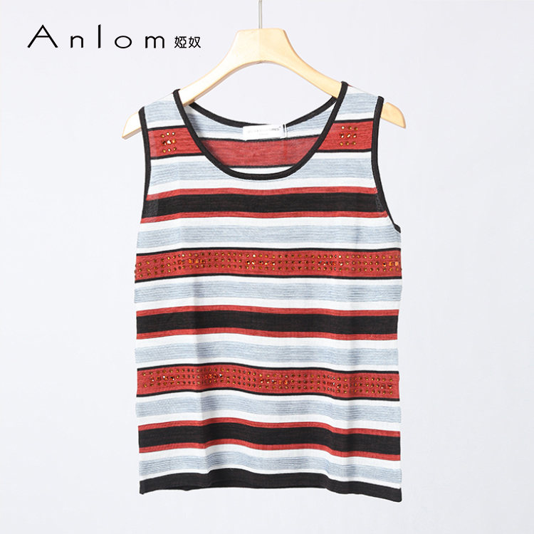 Anlom/娅奴夏季休闲桑蚕丝背心针织套衫0822032