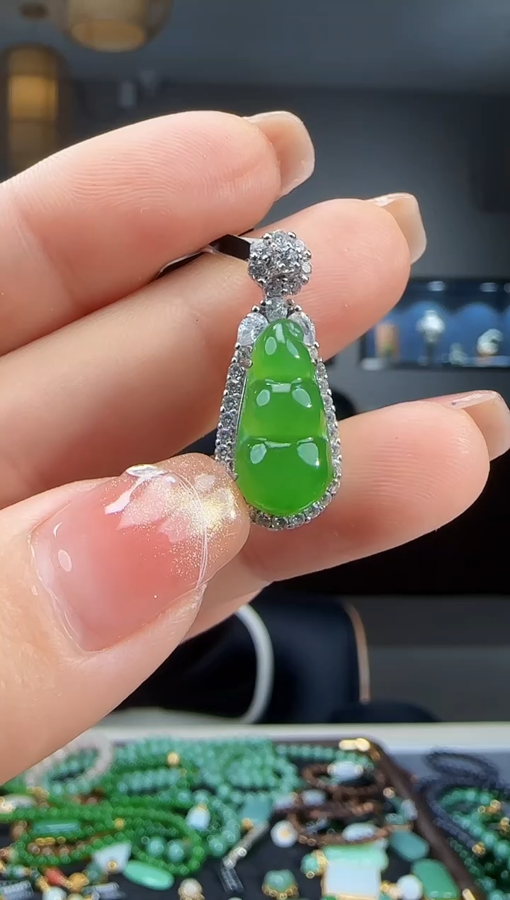 吊坠(不含链)银S925镶嵌和田玉1