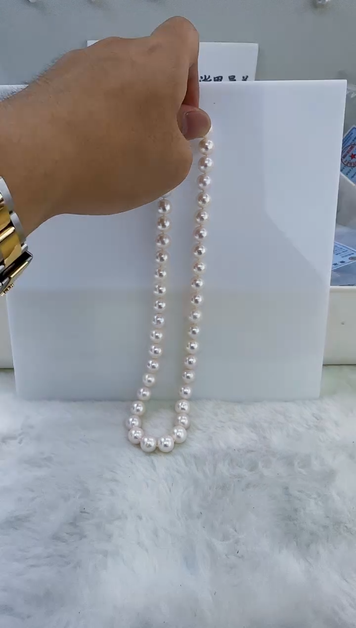 未镶嵌淡水珍珠DA曼塔珍珠串链9-11 y162