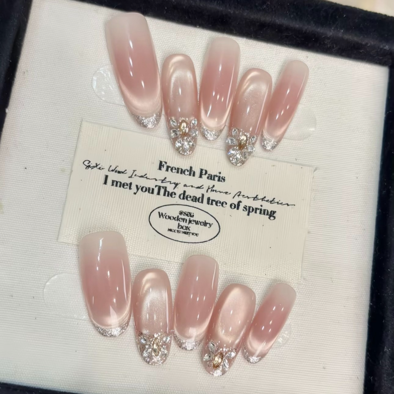 【浮光落日】时尚清新纯欲高级感成品美甲穿戴式手工穿戴甲