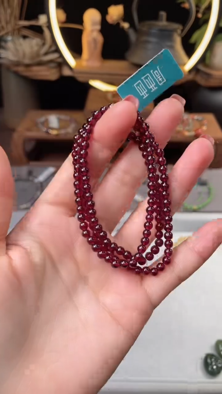 【闪购商品】石榴石手链银S925镶嵌@@A521E016909