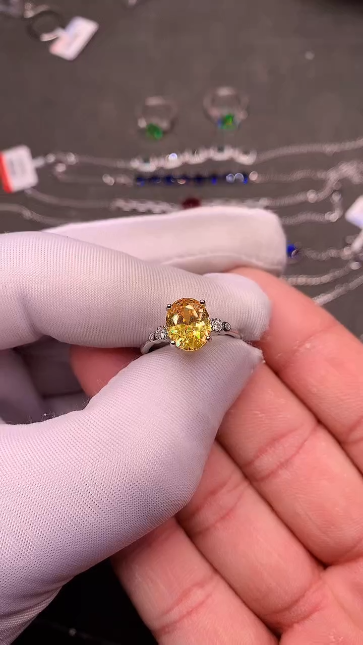 【闪购商品】彩色蓝宝石戒指银S925镶嵌.......