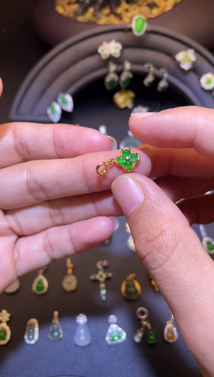 吊坠(不含链)银S925镶嵌翡翠1