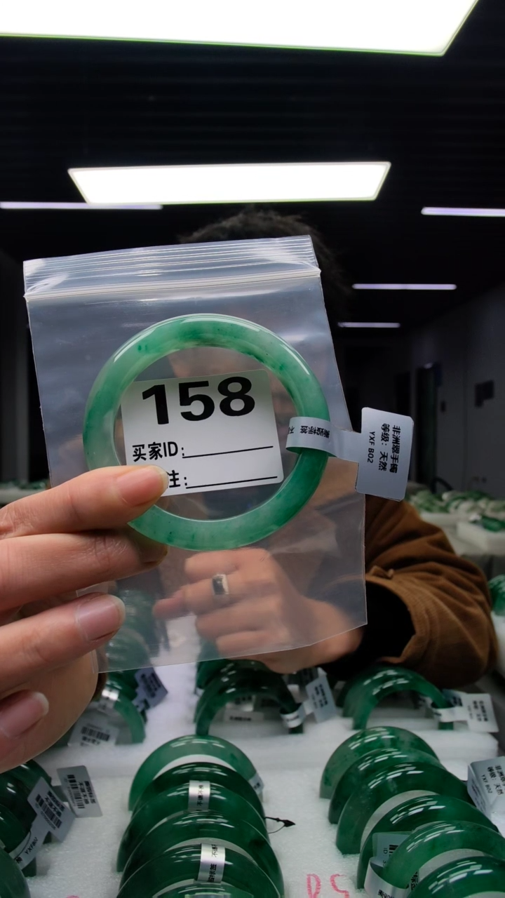 未镶嵌手镯石英质玉（非洲翠）59圈口158