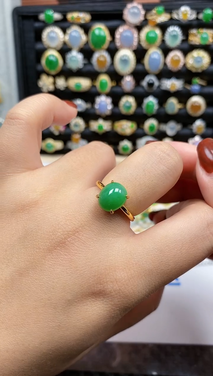 银S925镶嵌戒指翡翠282