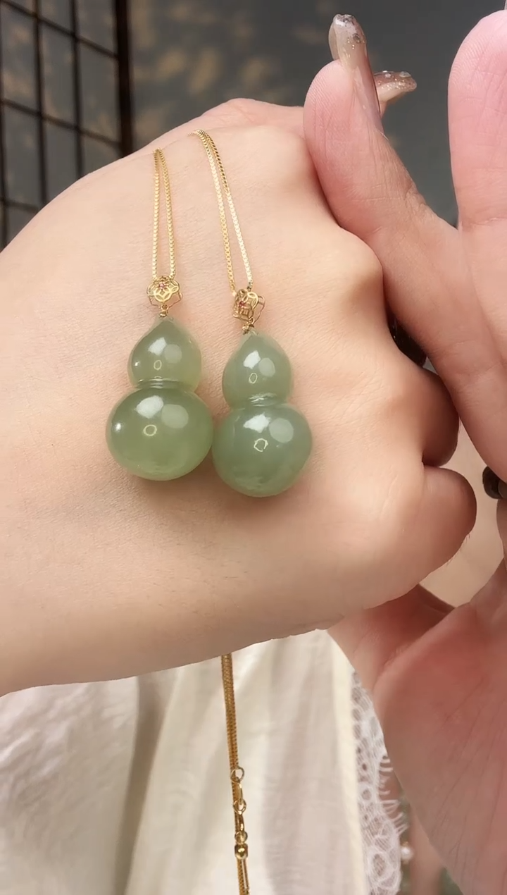 和田玉18K金镶嵌吊坠(赠链)福禄双至   多样性发一件