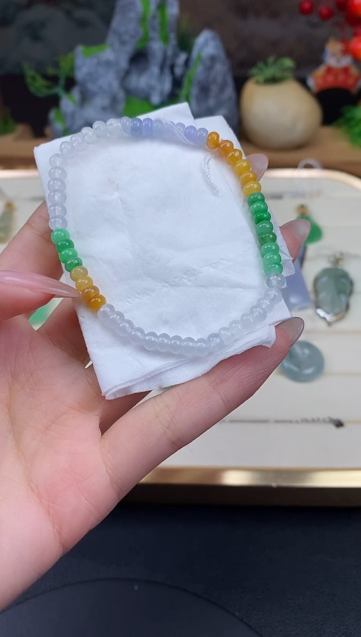 未镶嵌手串翡翠多宝小米珠@@CMT