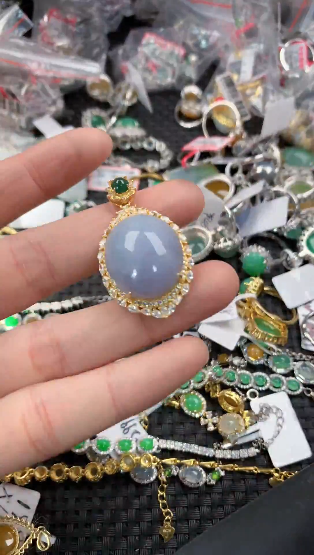 银S925镶嵌戒指翡翠666----10