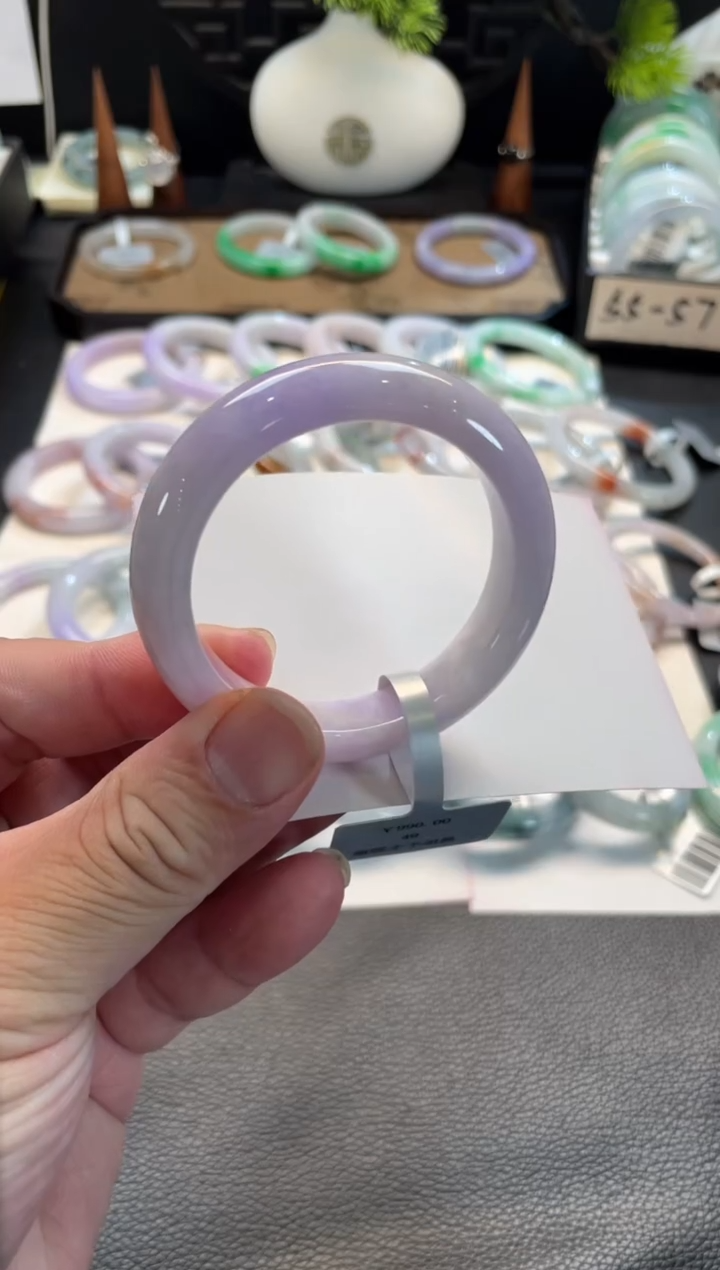 未镶嵌手镯翡翠51号链接 有纹裂 49正圈