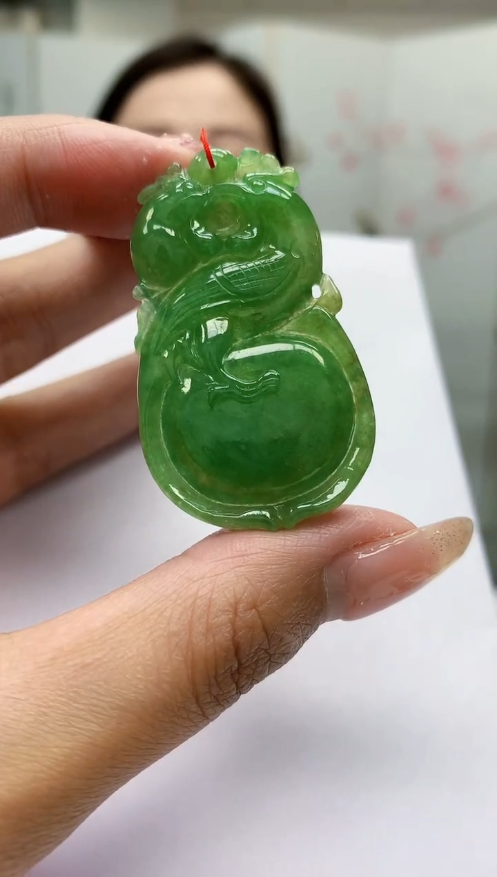 【闪购商品】定制翡翠未镶嵌4852MM-毛货挂件8