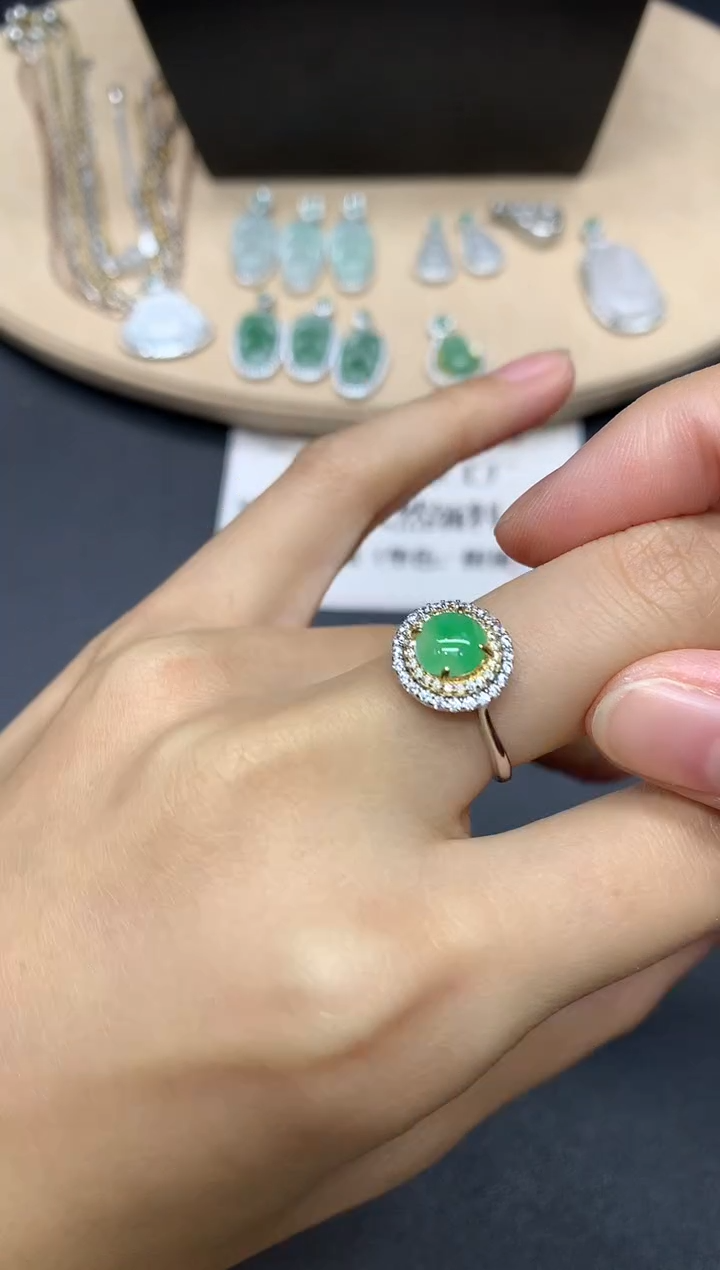 【闪购商品】翡翠戒指银S925镶嵌蛋面【无服务费】