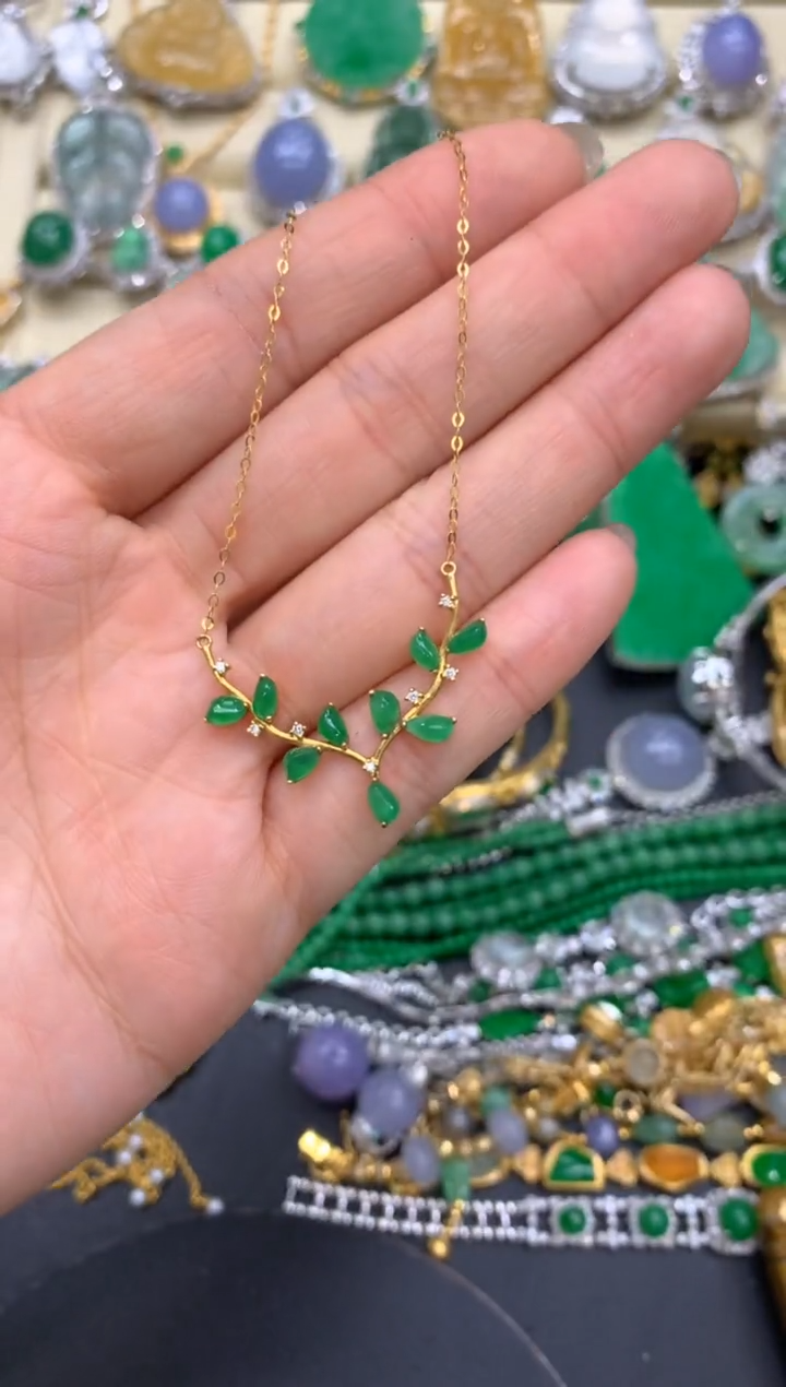 【闪购商品】翡翠颈饰18K金镶嵌373-中国好珍宝