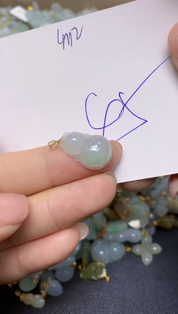 【闪购商品】翡翠挂件18K金镶嵌 天然翡翠A货