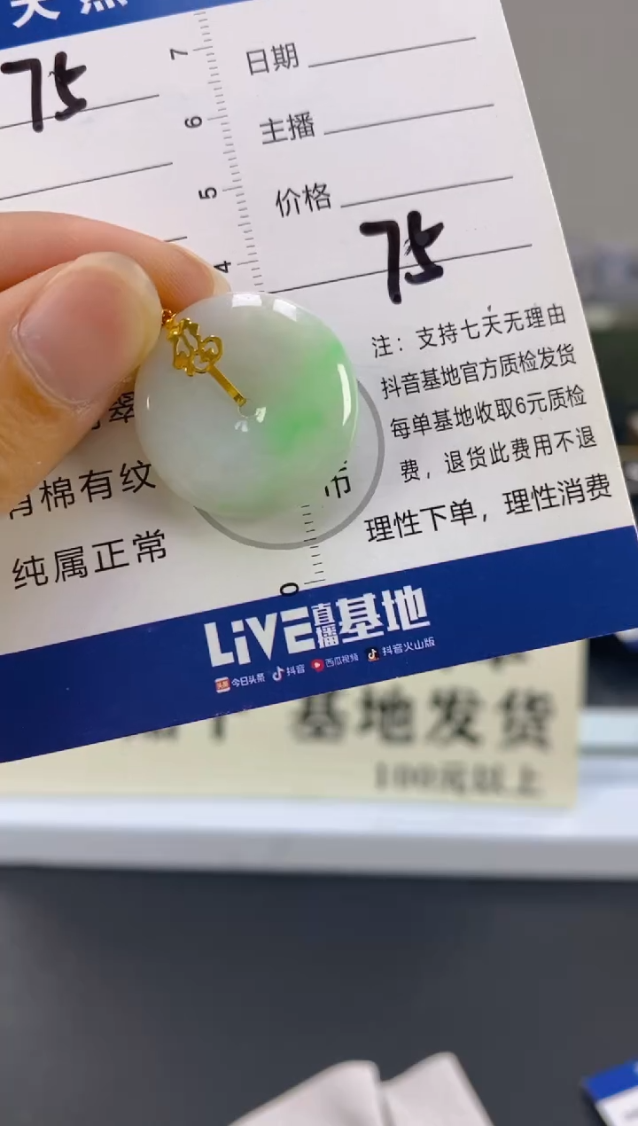 【闪购商品】翡翠颈饰18K金镶嵌天然A货翡翠