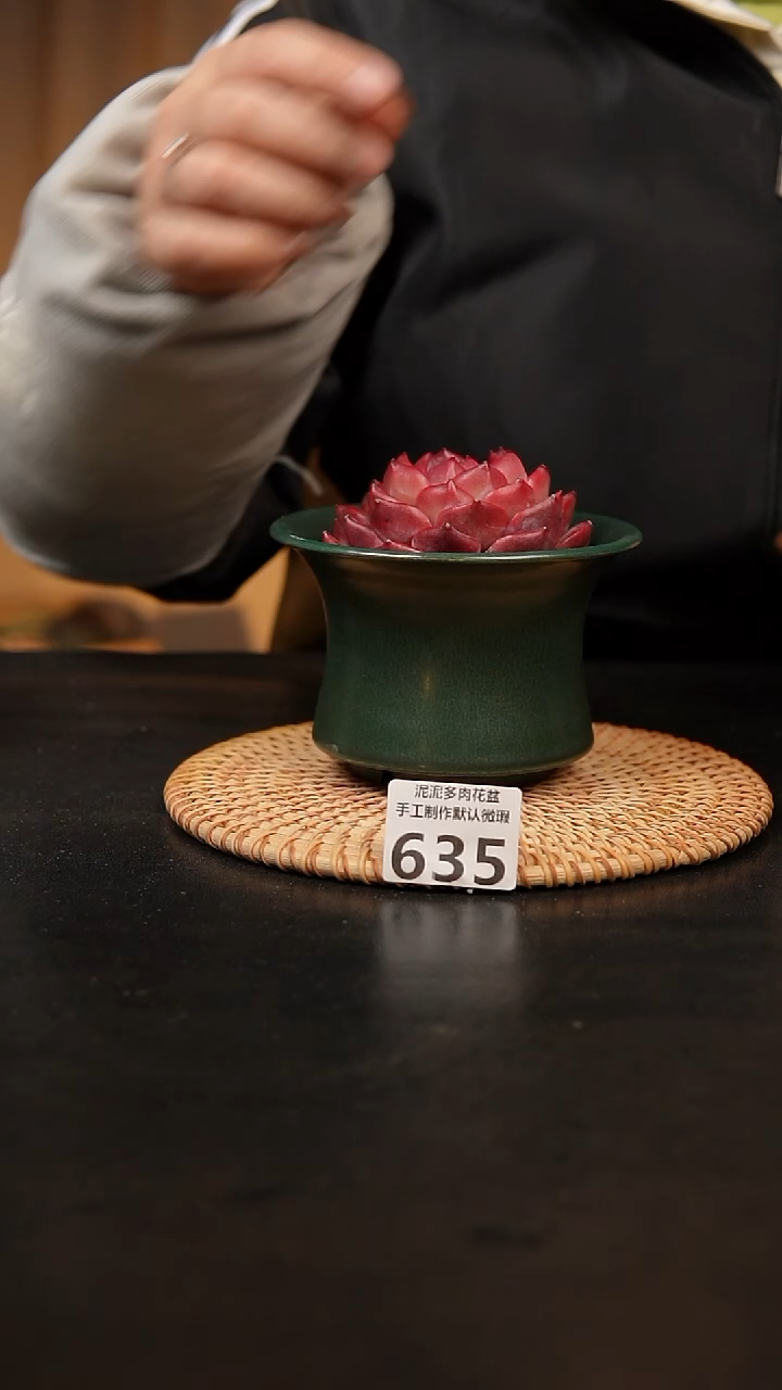 【闪购商品】瓷片635泥泥手工花盆口11高8